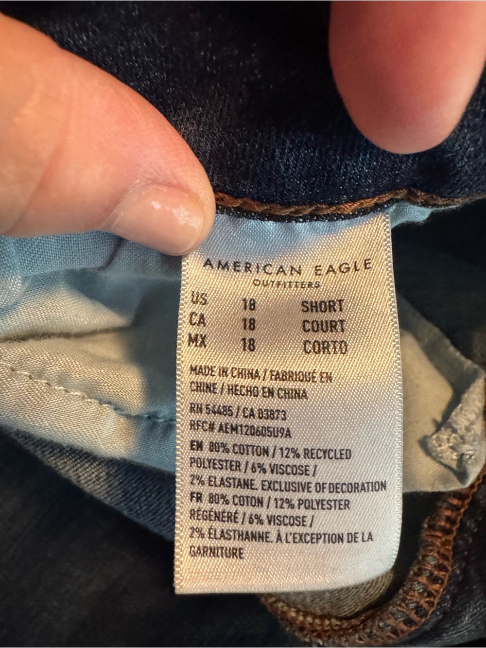American Eagle Outfitters Dark Blue Flared Wide-Leg Jeans - Picture 4 of 6